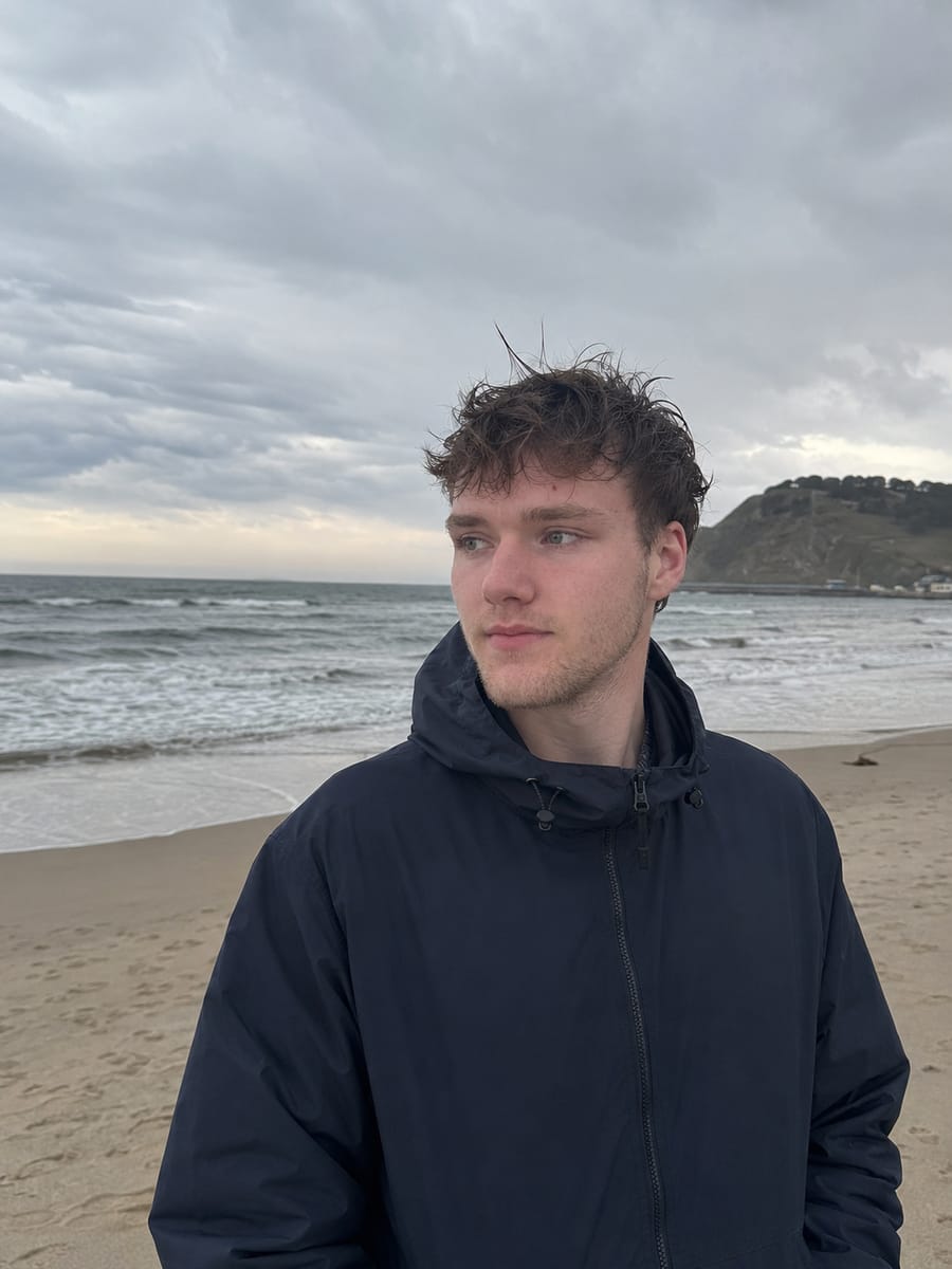 Jack Ridder at the beach, New Zealand
